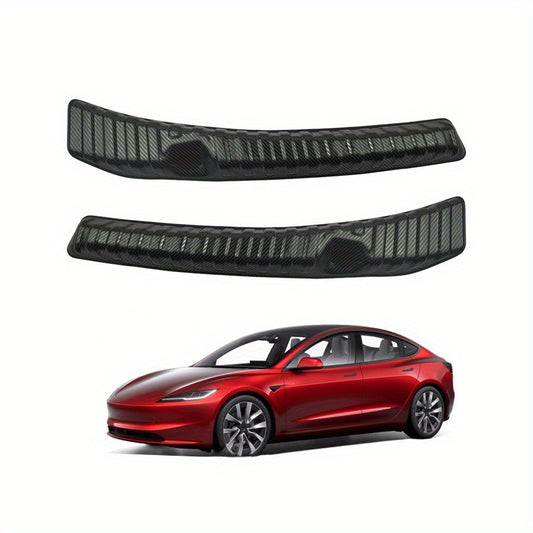 SteelGuard Pro: Stainless Steel Trunk Threshold Strip for Tesla Model 3 Highland 2024