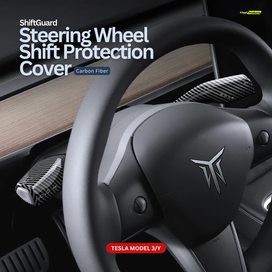 ShiftGuard: Carbon Fiber Steering Wheel Shift Protection Cover