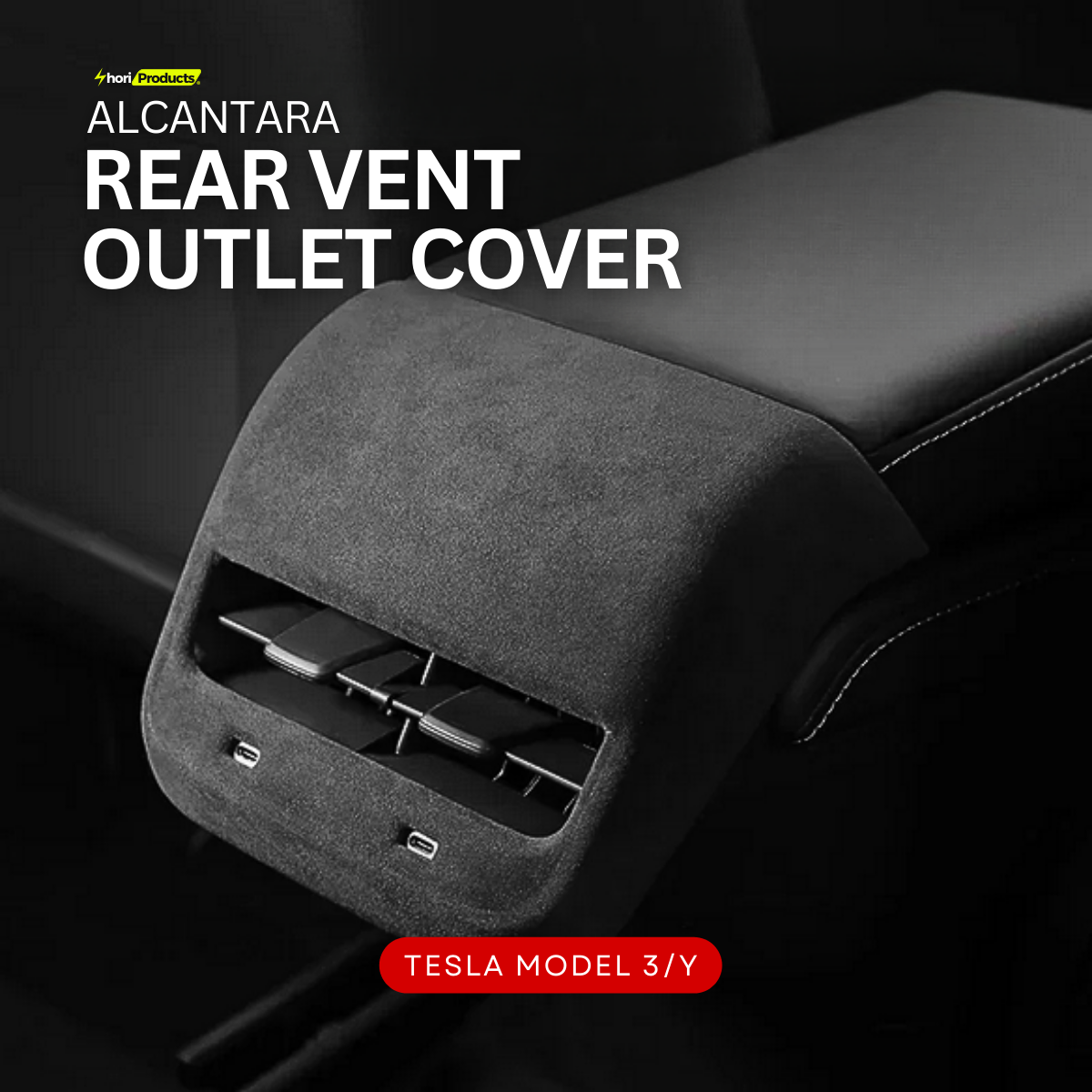 Alcantara: Rear Vent Outlet Cover For Tesla Model 3/Y