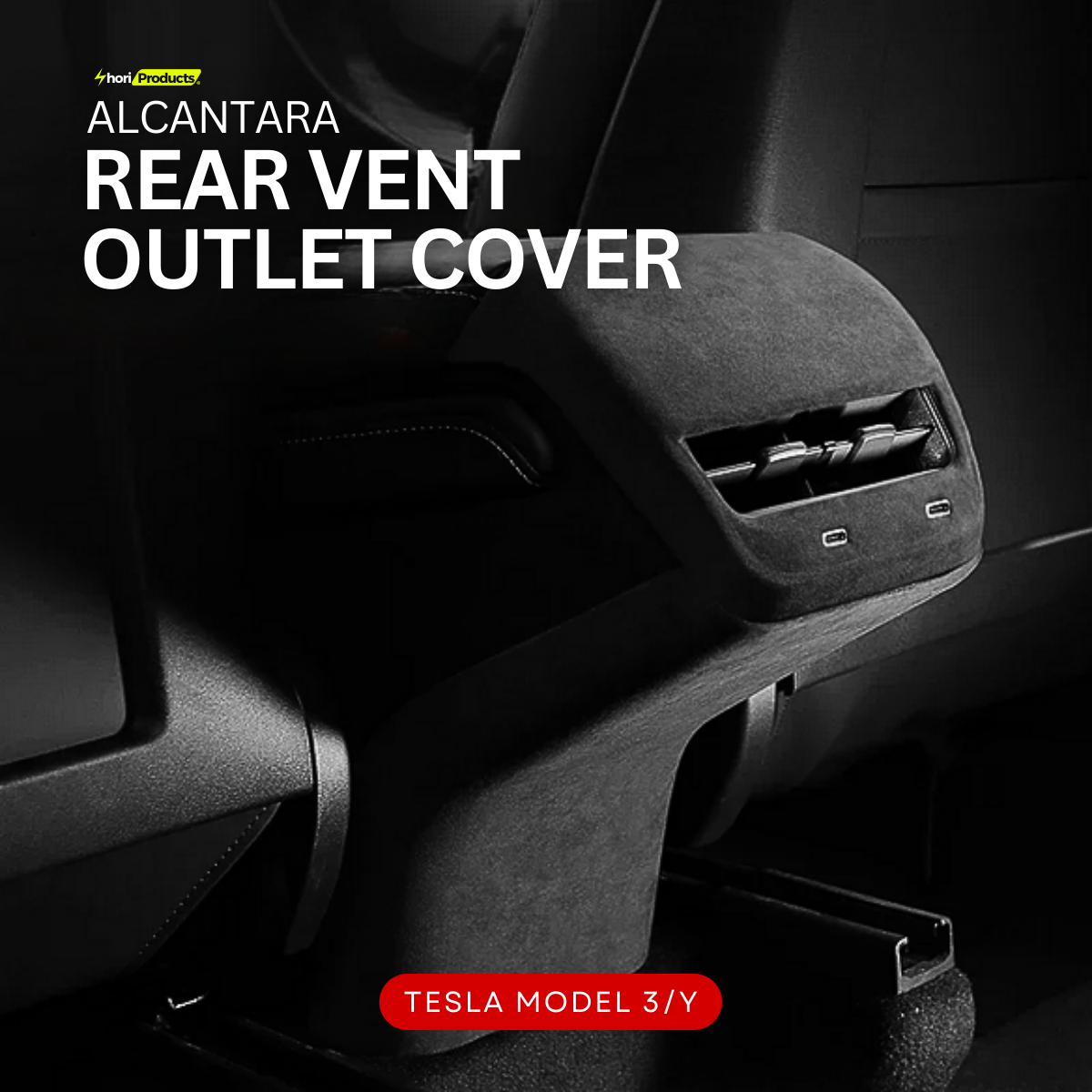 Alcantara: Rear Vent Outlet Cover For Tesla Model 3/Y
