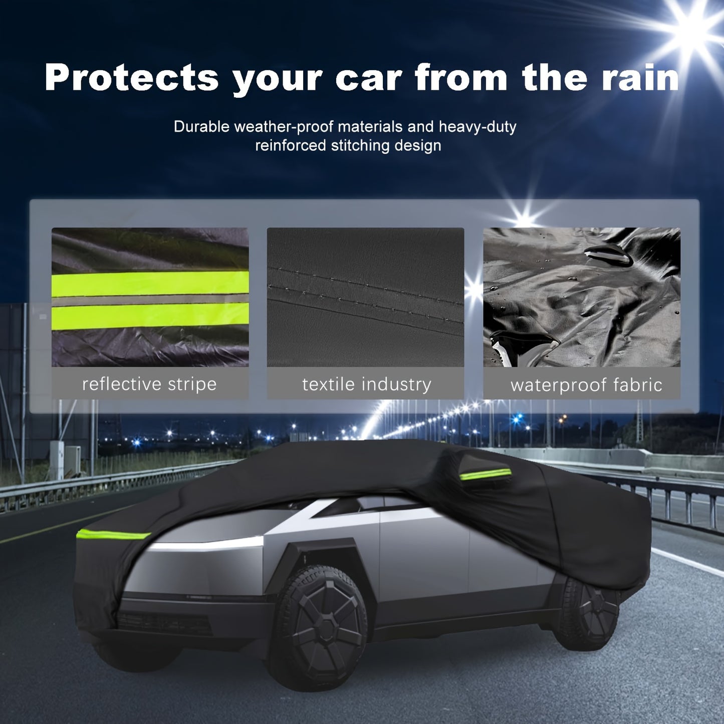 CyberShield Pro: Tesla Cybertruck Full Car Cover - All-Weather Rain, Sun, and Snow Protector