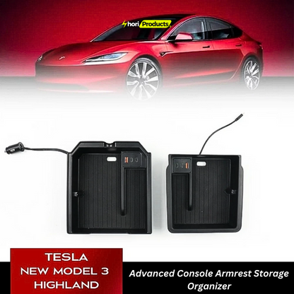 Advanced Console Armrest Storage Organizer for Tesla Model 3+ Highland