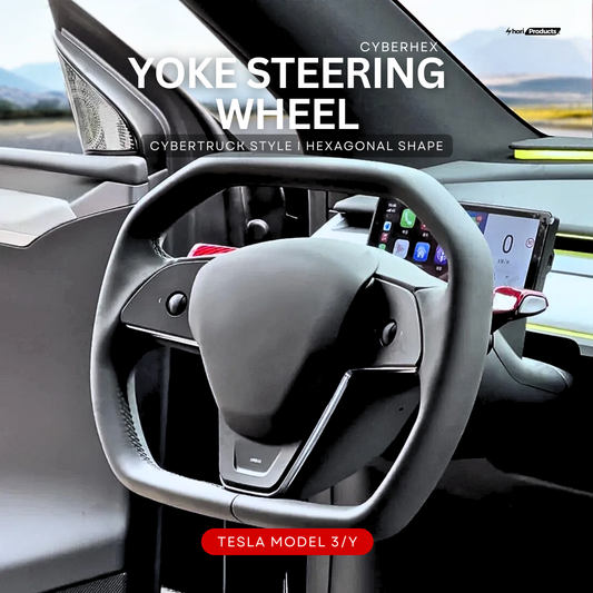 CyberHex Yoke Steering Wheel for Tesla Model Y & Model 3