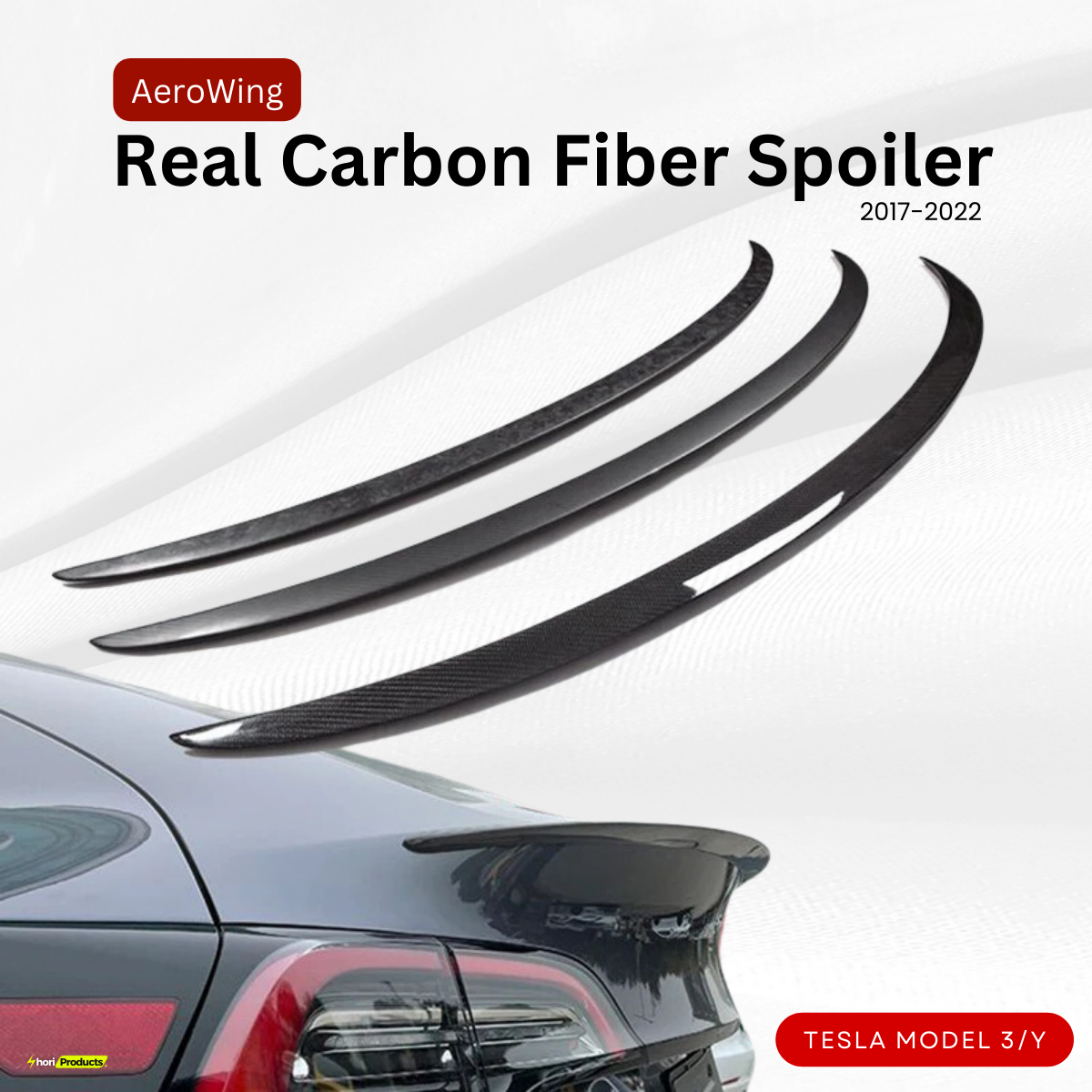 AeroWing: Real Carbon Fiber Spoiler For Tesla Model 3 & Y
