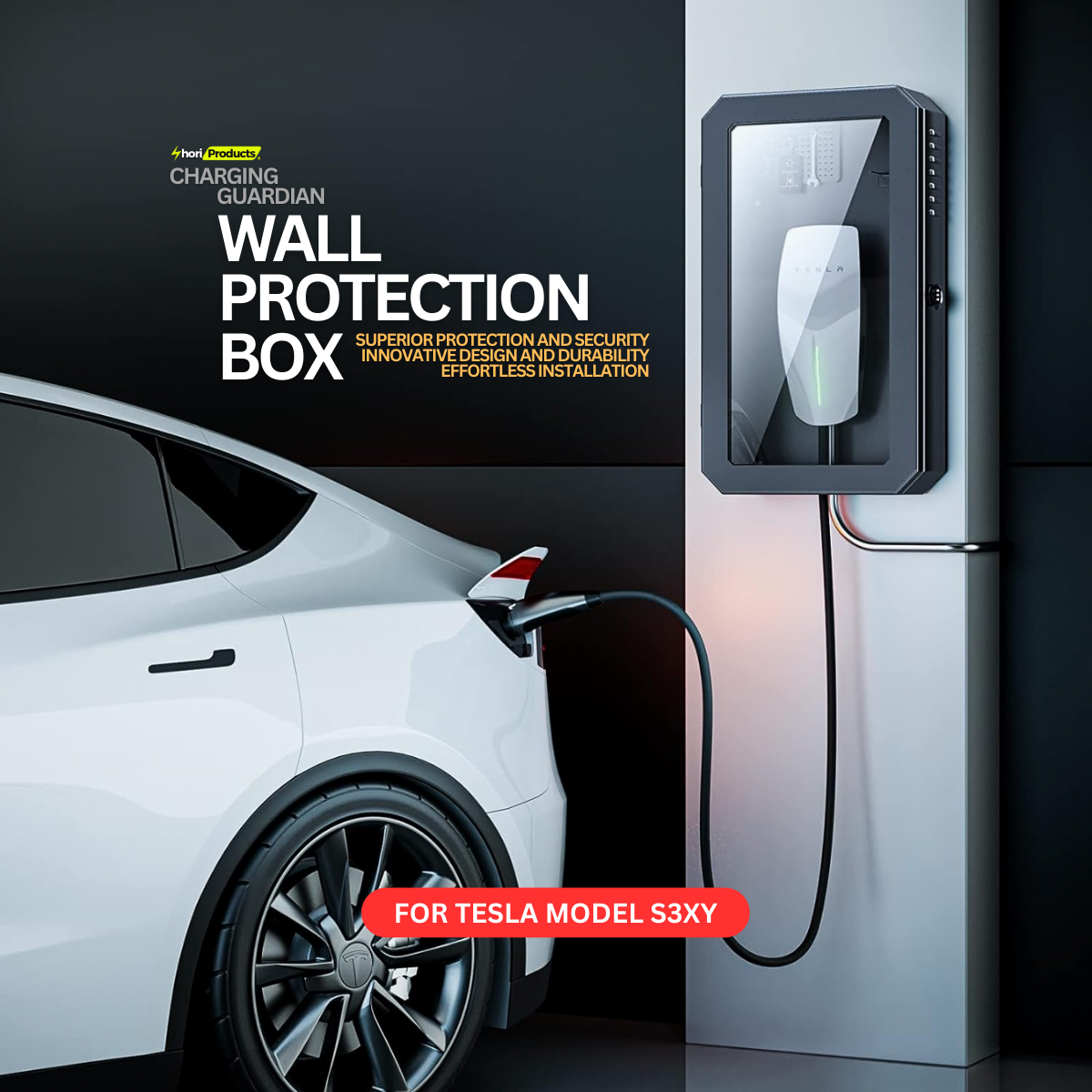 Charging Guardian: Universal EVS Wall Protection Box for Tesla Chargers