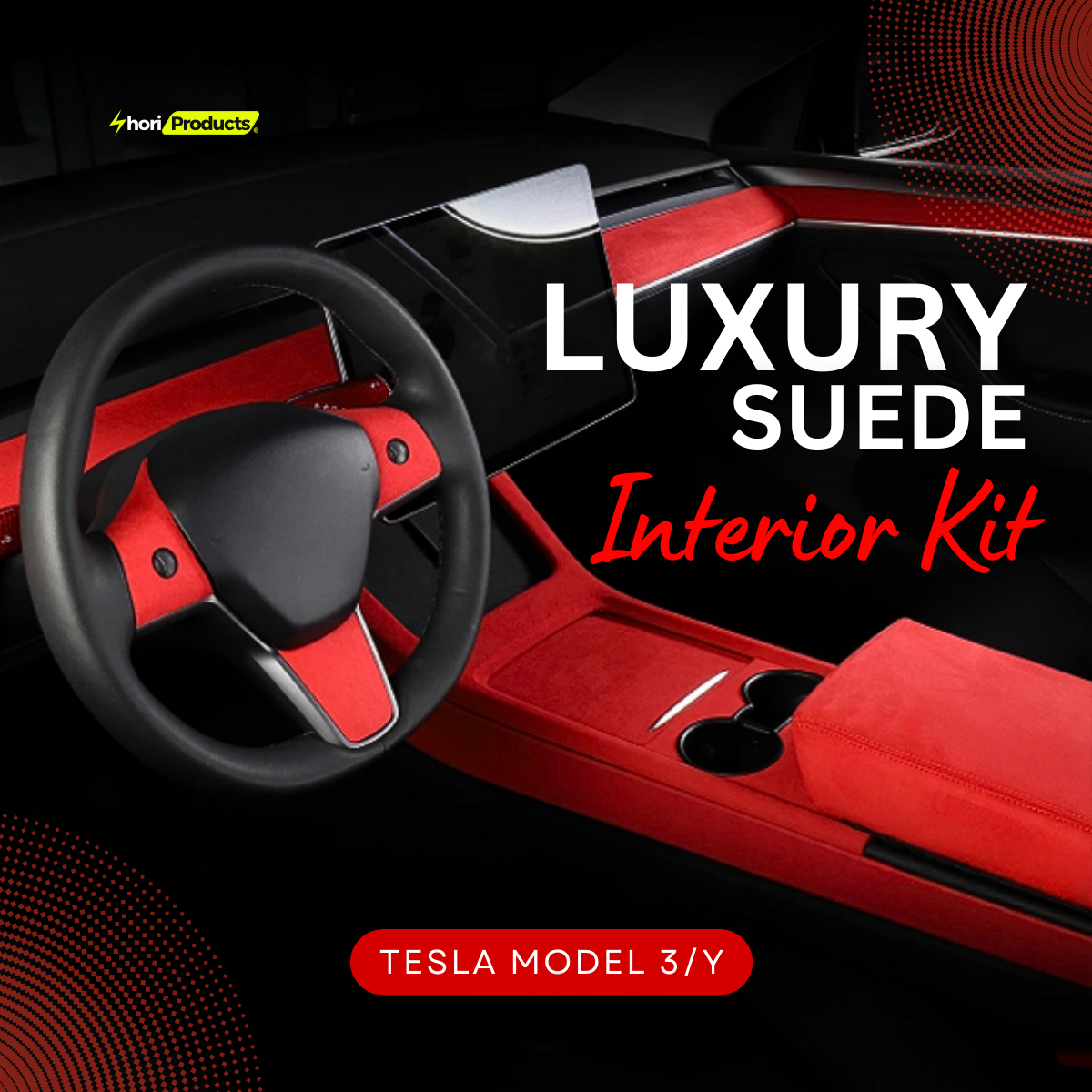 Luxury Suede Interior Kit for Tesla Model 3 & Y