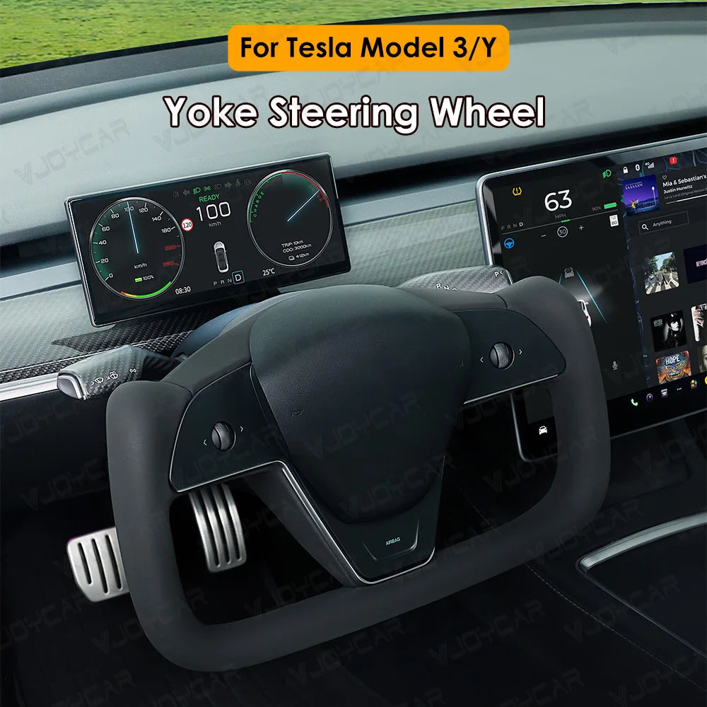 RevoltX SW219 - Precision Yoke Handle Steering Wheel with Heating - Model-X-Style