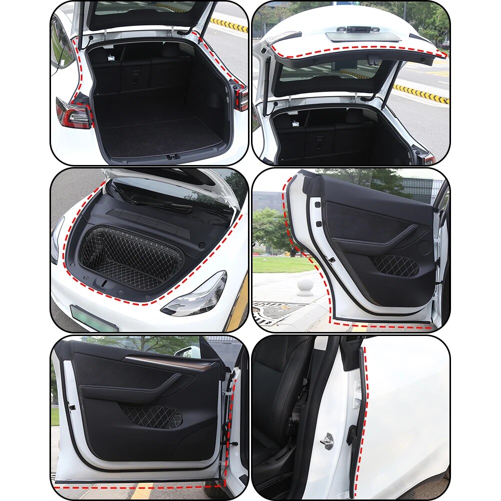 SoundGuard Pro Car Door Seal Strip Kit - Enhanced Insulation for Tesla Model 3 and Model Y