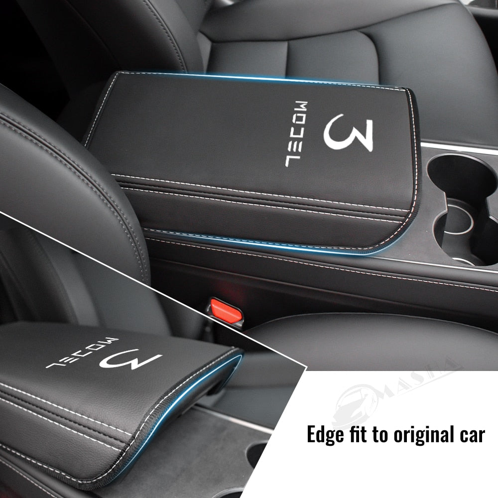 Luxury Armrest Box Cover for Tesla Model 3 and Model Y