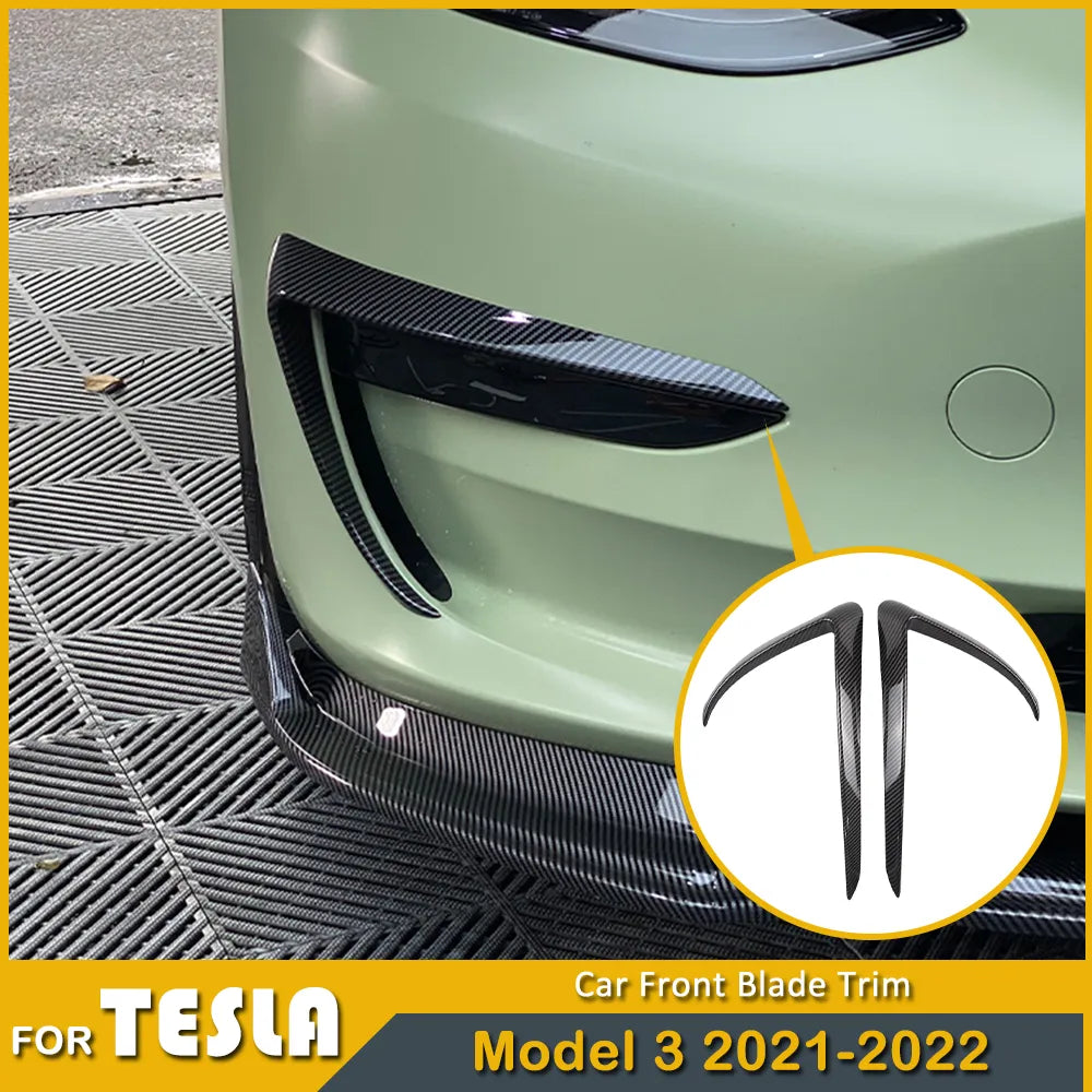 Carbon Accent Series - Car Front Blade Trim for Tesla Model 3