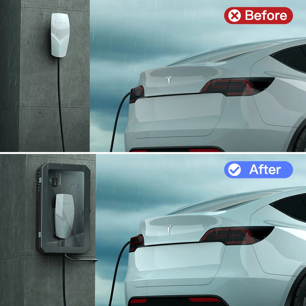 Charging Guardian: Universal EVS Wall Protection Box for Tesla Chargers