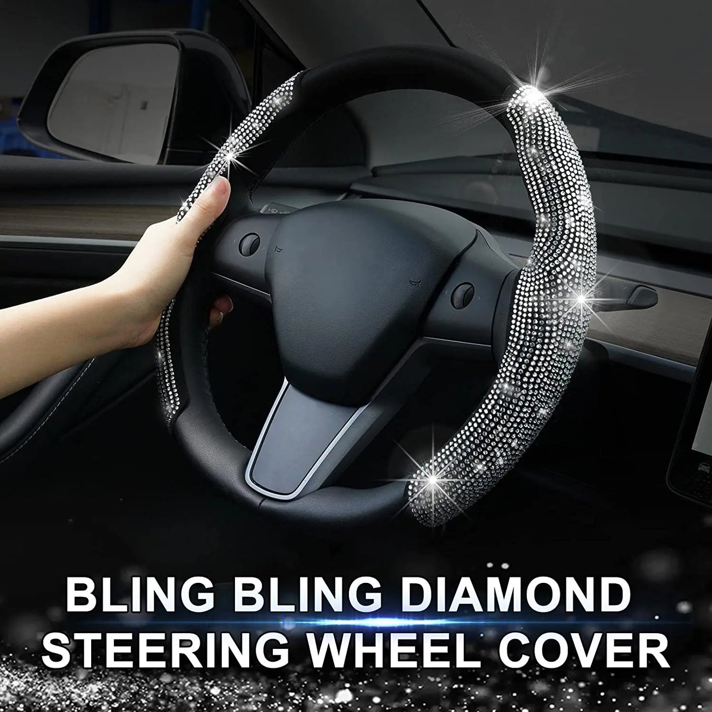 Glitter Glam Diamond Steering Wheel Covers - For Tesla Model 3 & Y
