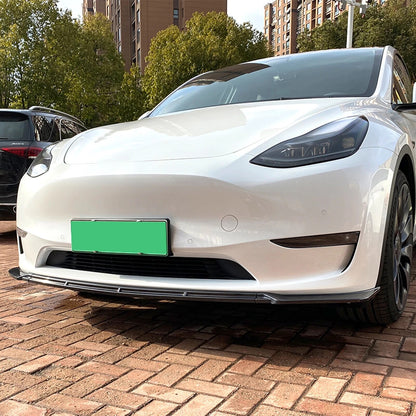 Carbon Finish Front Bumper Lip for Tesla Model Y 2020-2023