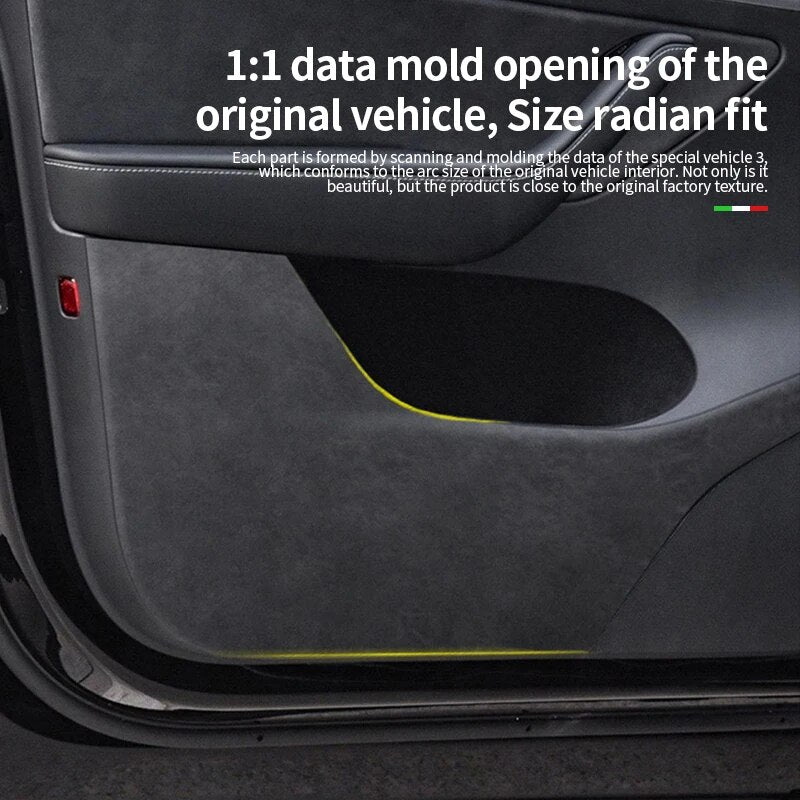 LuxGuard Alcantara Suede Car Door Protection Panels for Tesla Model 3 and Model Y