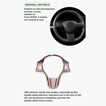 Carbon Fiber Steering Wheel Enhancement for Tesla Model 3/Y 2017-2020