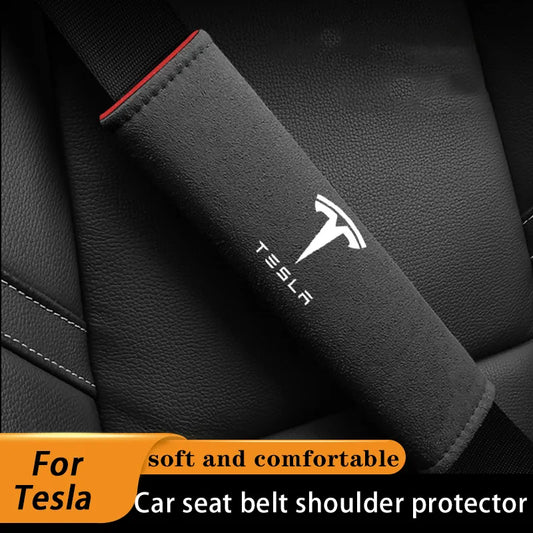 Suede Seat Belt Shoulder Pads for Tesla Model 3 Model Y