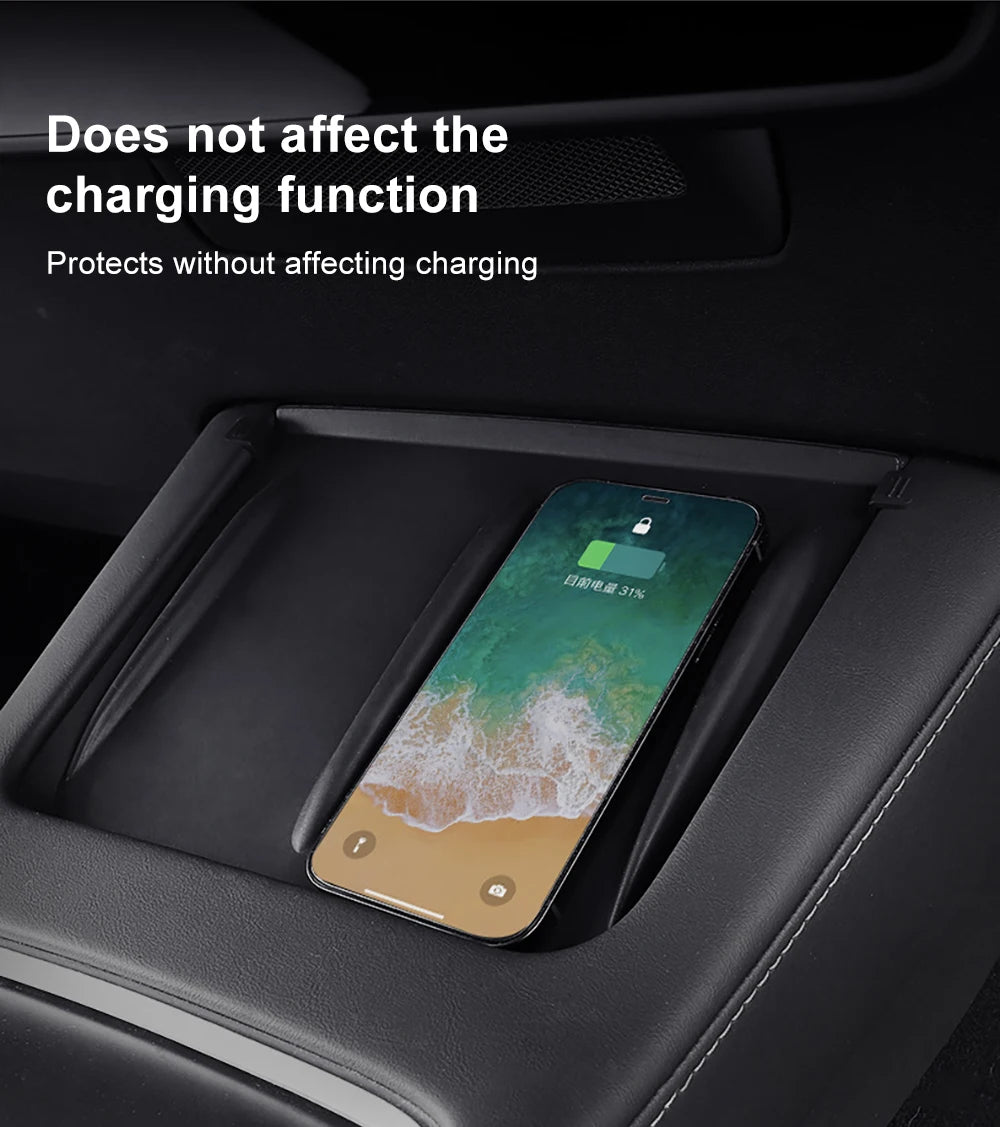 TeslaCharge 2023 - Revolutionize Your Drive with Central Control Wireless Charging Pad