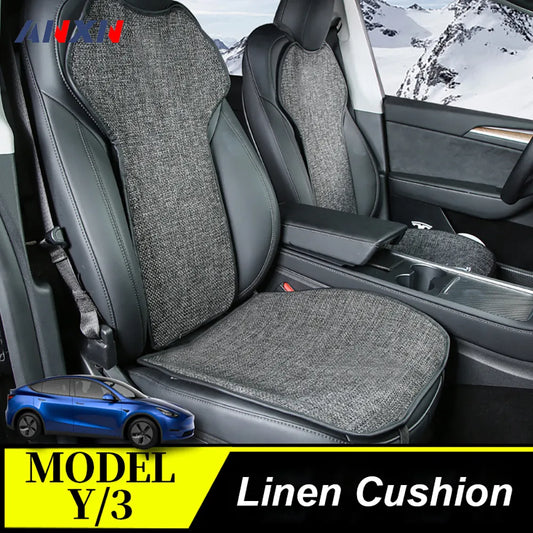 Flax Comfort Car Seat Pad Cover for Tesla Model 3 and Model Y