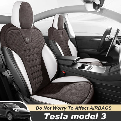 Ultimate Comfort: Suede Saddle Seat Cushion Pad for Tesla Model 3