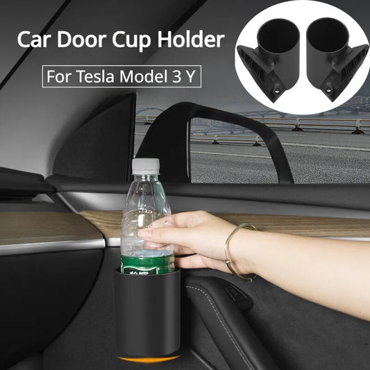 Innovative Car Door Cup Holder & Storage Solution for Tesla Model 3/Y