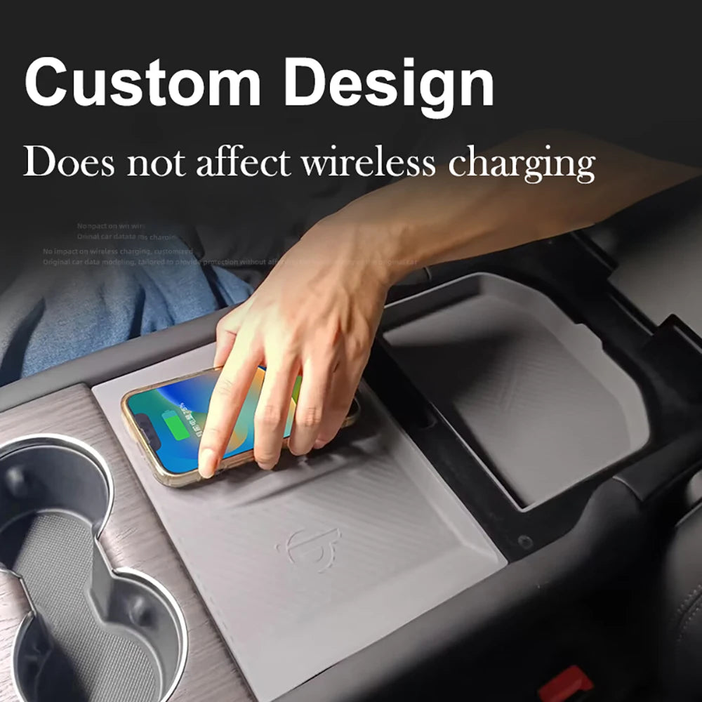 Silicone Armrest Box Storage & Charging Solution for New Model S & X 2023