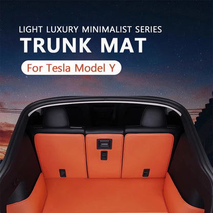 Luxury Leather All-Weather Cargo Liner for Tesla Model Y | Trunk Mats