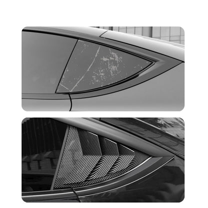 Carbon Fiber Triangular Pattern Bright Patches for Tesla Model 3/Y (2021-2023)
