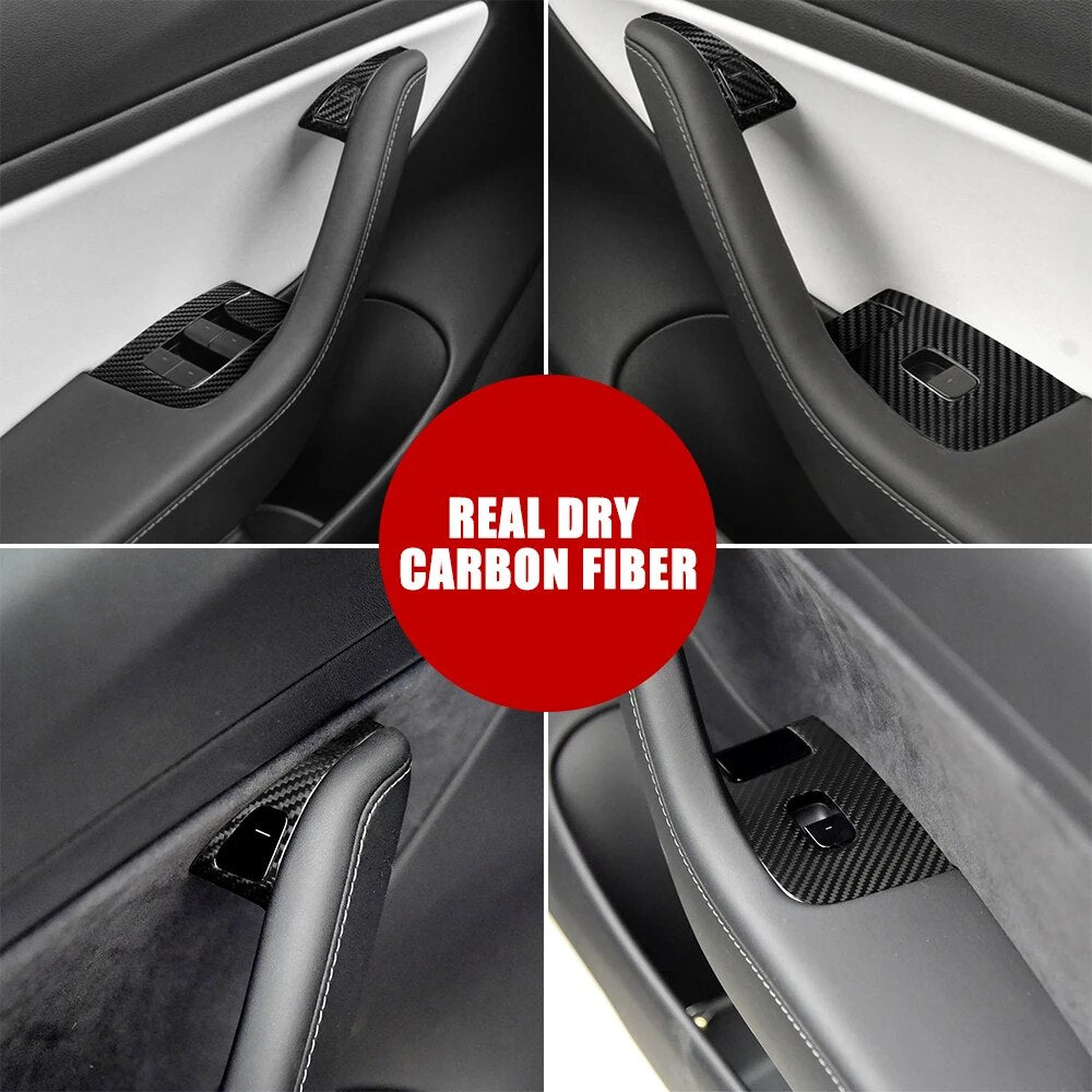 CarbonCraft Window Lifter Switch Panel Trim - Elevate Your Tesla Experience