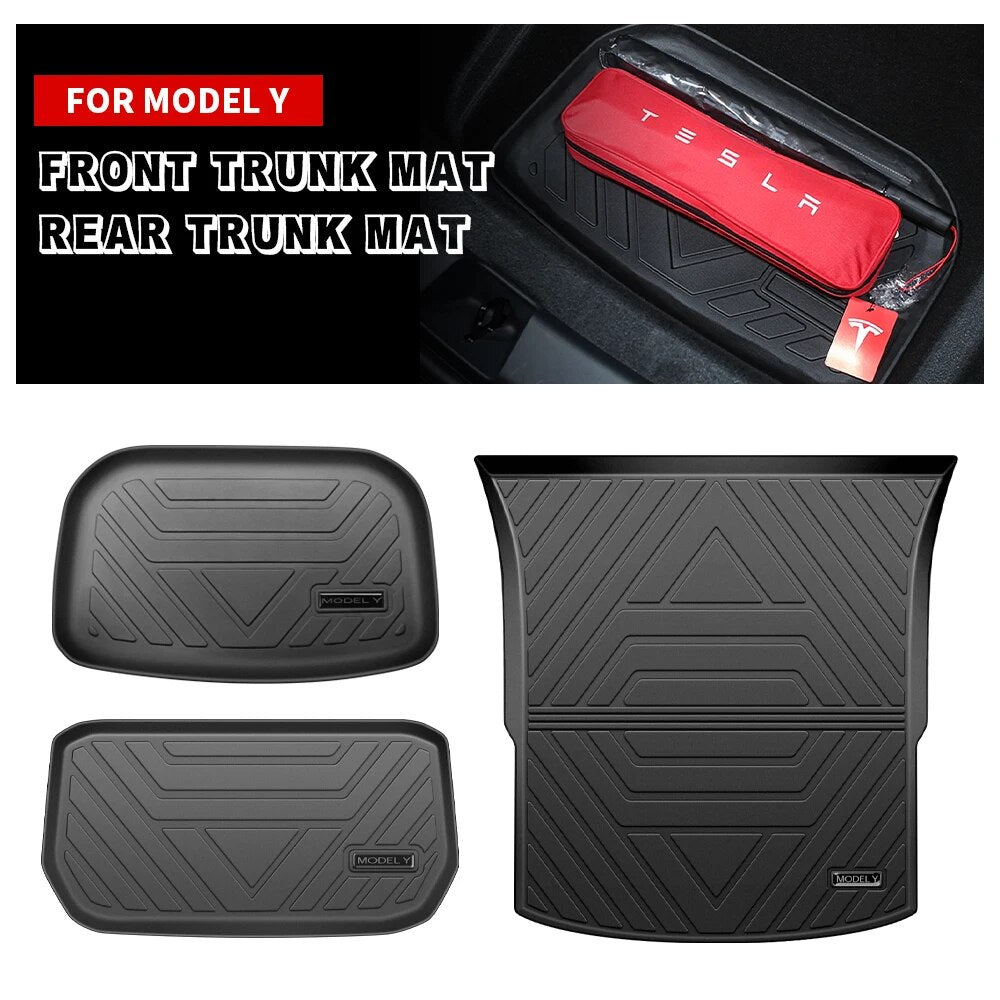 Tesla Model Y Trunk Mats - Dustproof Waterproof Protection