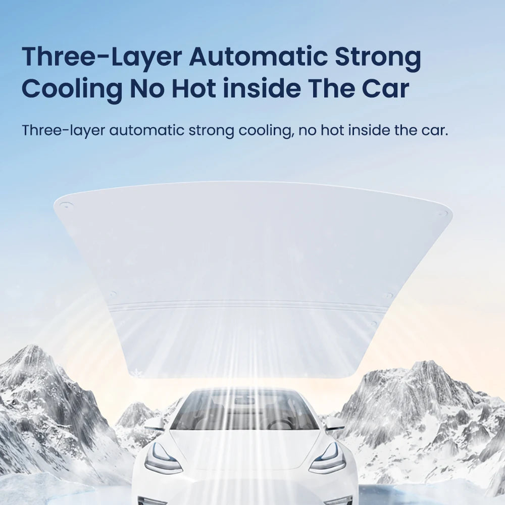 ArcticShield: Double-Layer Magnetic Sunshade for Tesla Model 3/Y 2024