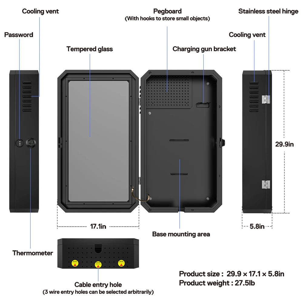 Charging Guardian: Universal EVS Wall Protection Box for Tesla Chargers