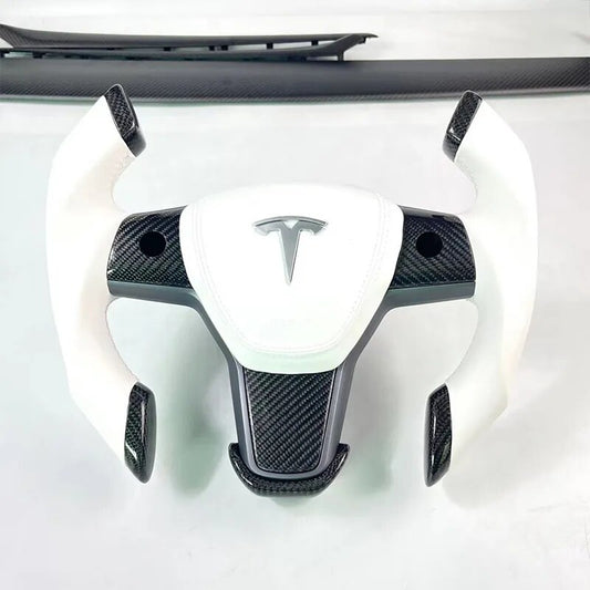 AeroGrip Carbon Fiber Nappa Leather Custom Yoke Steering Wheel