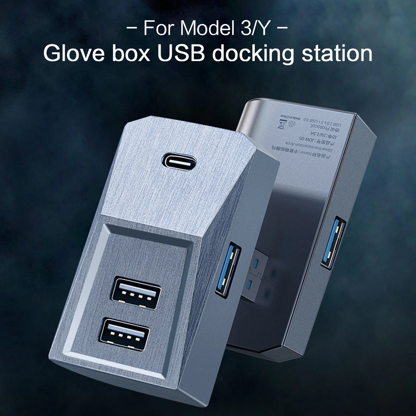 TeslaConnect 4-in-1 Glove Box USB Hub
