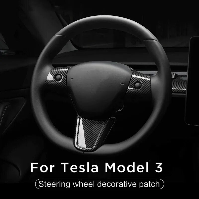 Carbon Fiber Steering Wheel Enhancement for Tesla Model 3/Y 2017-2020