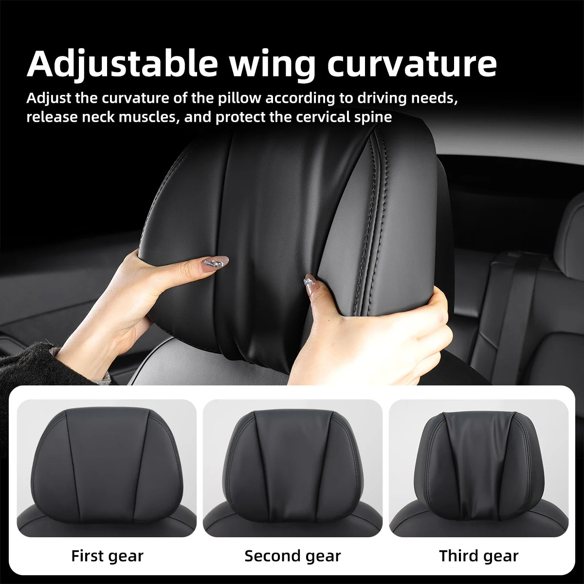 DriveLux: Flying Wing Eight Adjustable Headrest for Tesla Model Y/3