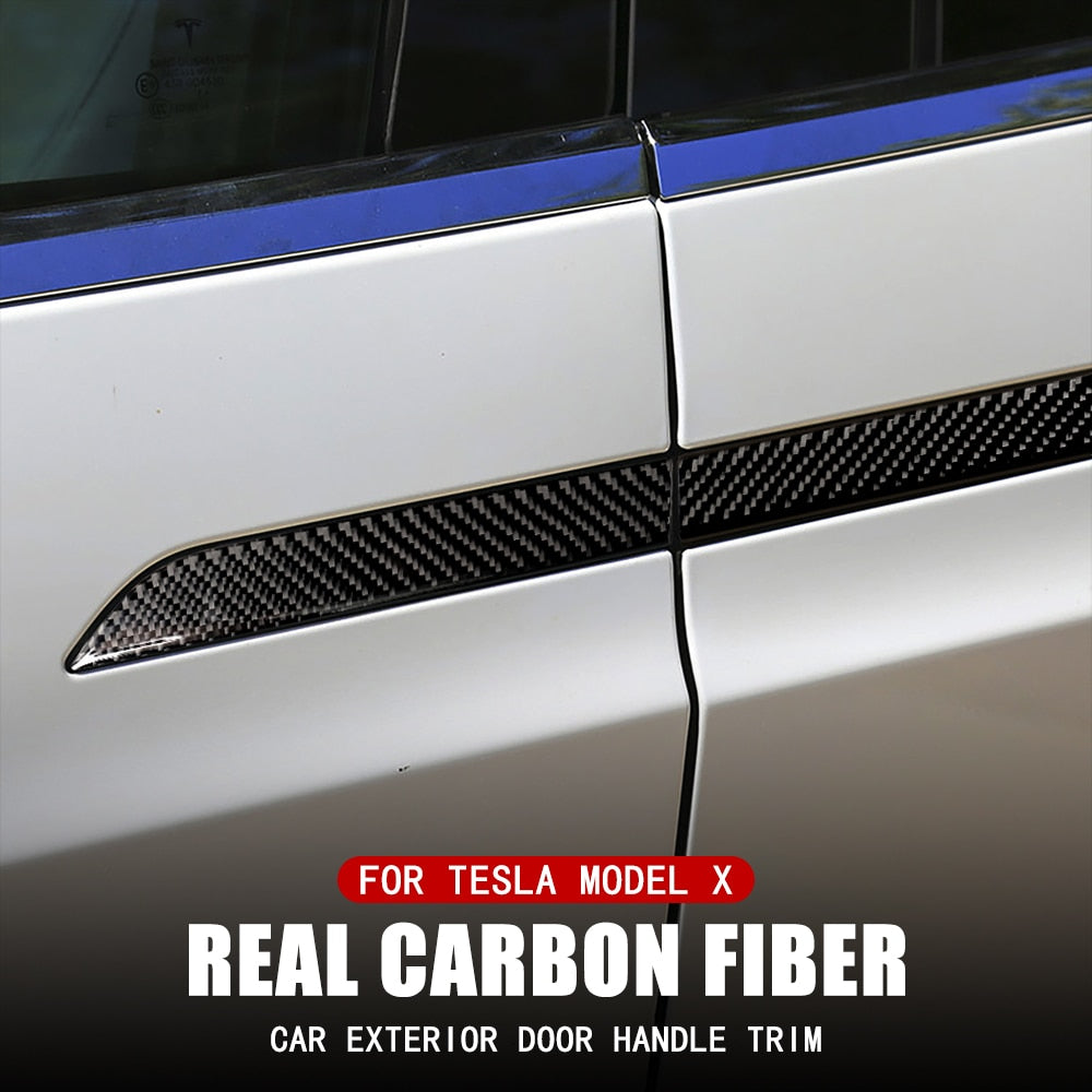 Carbon Fiber Door Handle Sticker Kit for Tesla Model X 2016-2020