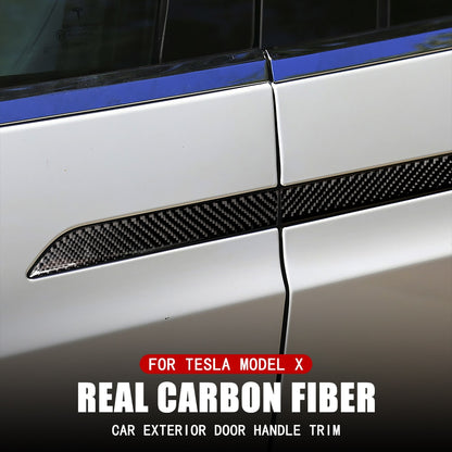 Carbon Fiber Door Handle Sticker Kit for Tesla Model X 2016-2020