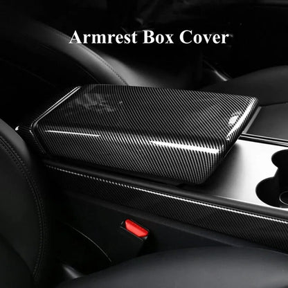 Premium ABS Carbon Fiber Center Armrest Box Cover (2021-2023)