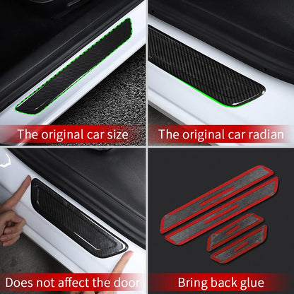 Carbon Fiber Threshold Decoration Strips for Tesla Model 3 and Model Y