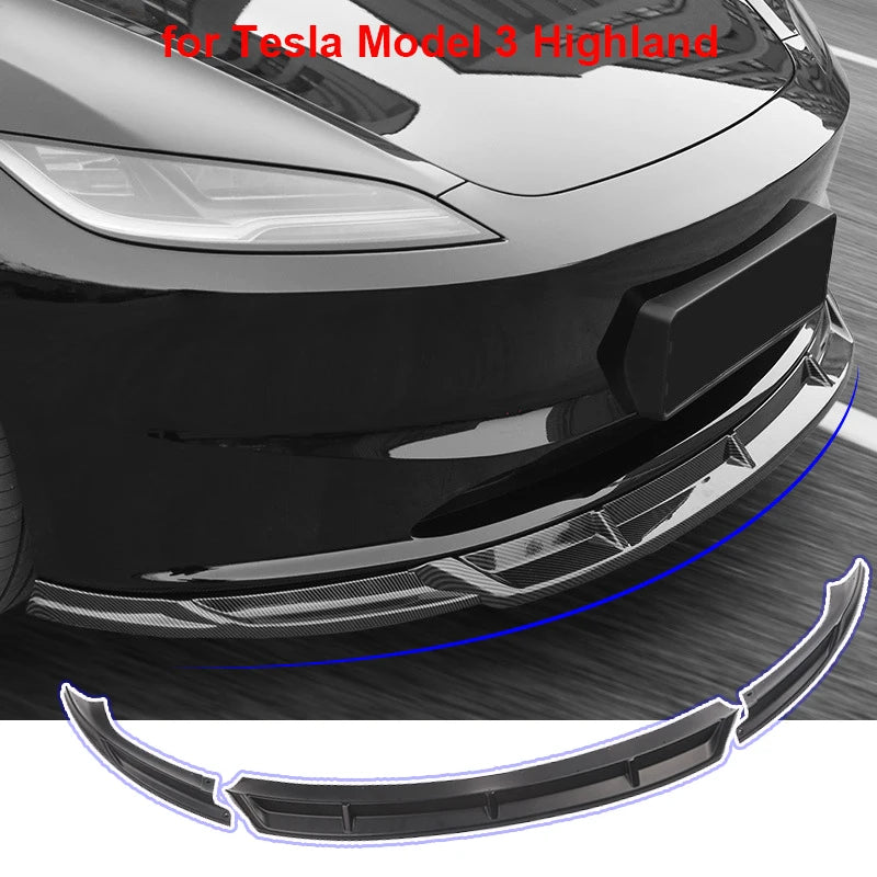 StealthGlide: Front Bumper Lip Kit for Tesla Model 3+ 2024