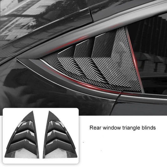 Carbon Luxe: Rear Window Triangle Blinds For Tesla Model 3/Y