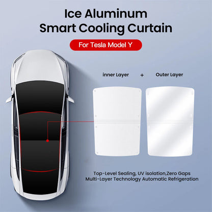 ArcticShield Double-Layer Magnetic Sunshade for Tesla Model Y 2024.