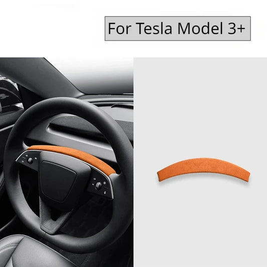 Alcantara Suede Steering Wheel Trim for Tesla Model 3+ Highland 2024