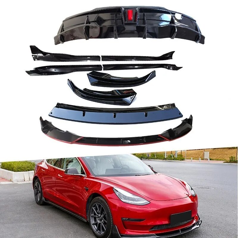 The Elegance Series - Tesla Model 3 Y 2017-2023 Bumper Lip Chin Diffuser Kit