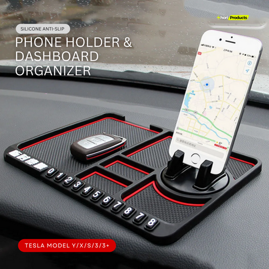 Silicone Anti-Slip Phone Holder & Dashboard Organizer