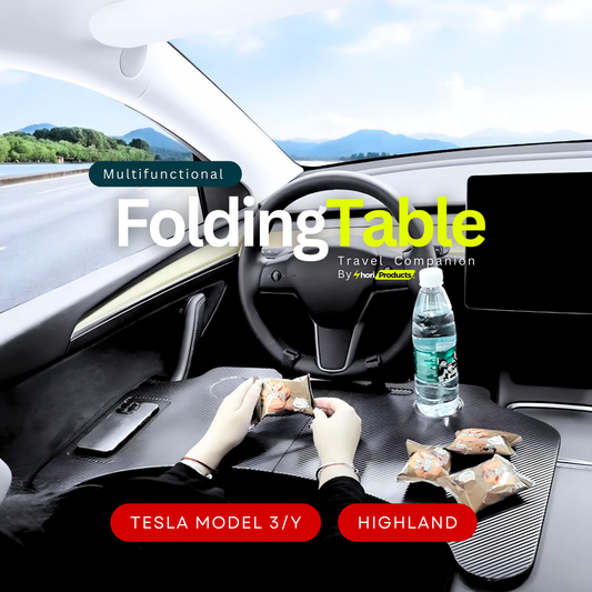 Travel Companion: Multifunctional Folding Table for Tesla Model 3/Y & 3+ Highland