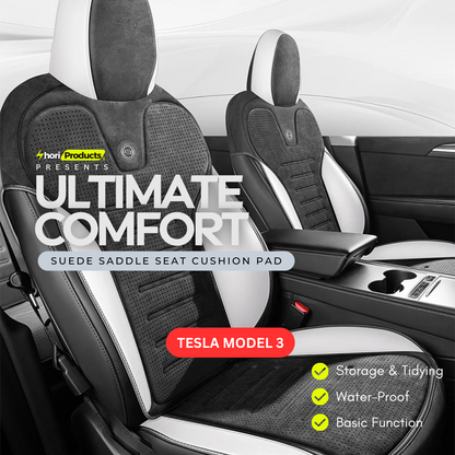 Ultimate Comfort: Suede Saddle Seat Cushion Pad for Tesla Model 3