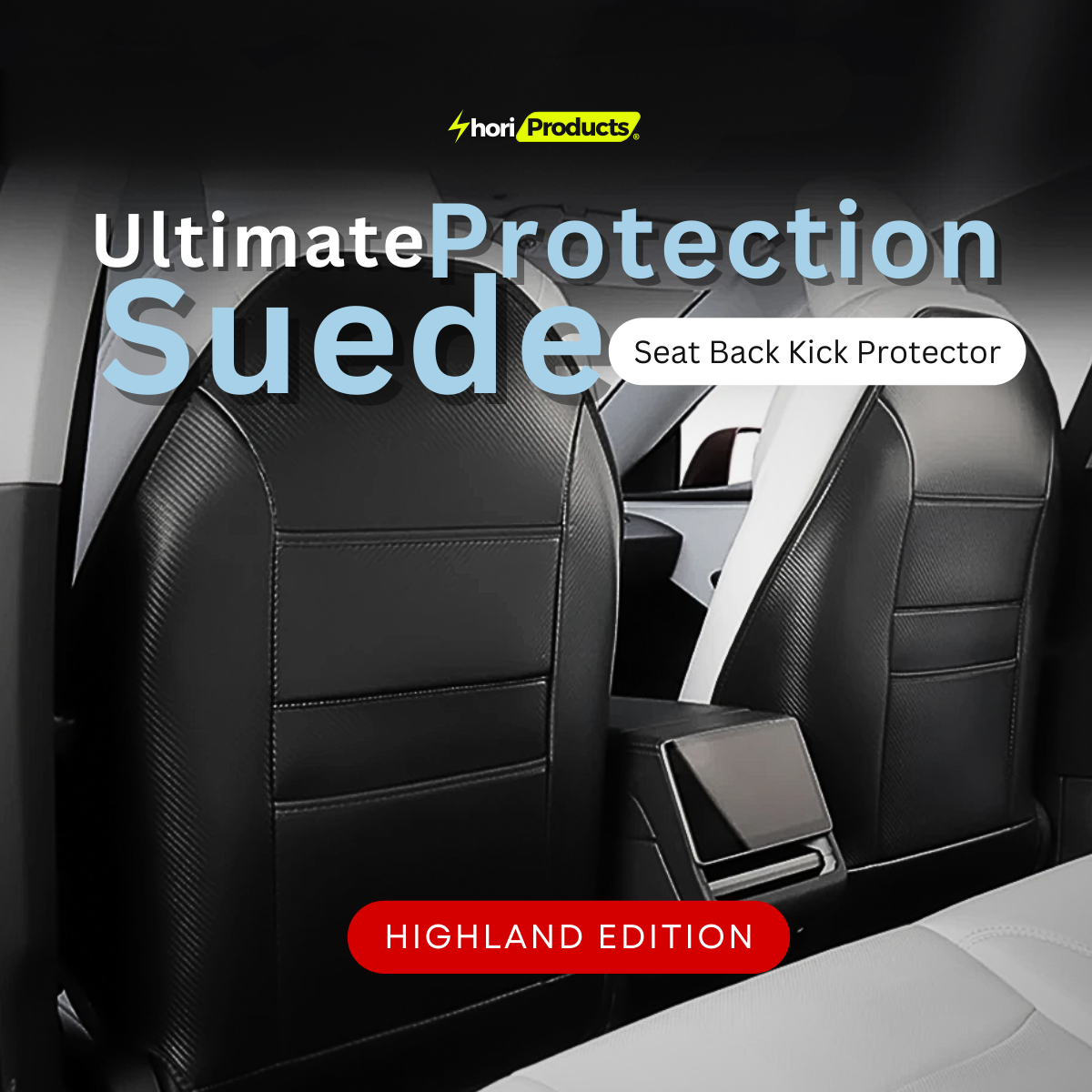 Ultimate Protection Suede Seat Back Kick Protector Tesla Model 3 Highland