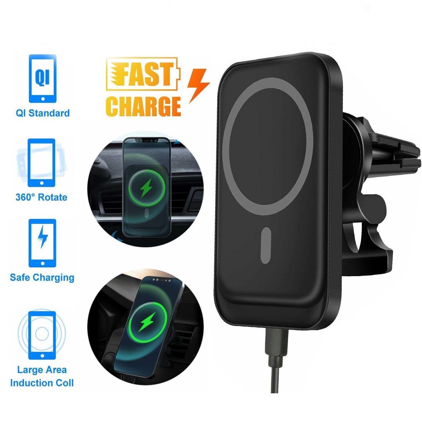 MagCharge - Magnetic Wireless Car Charger and Phone Holder